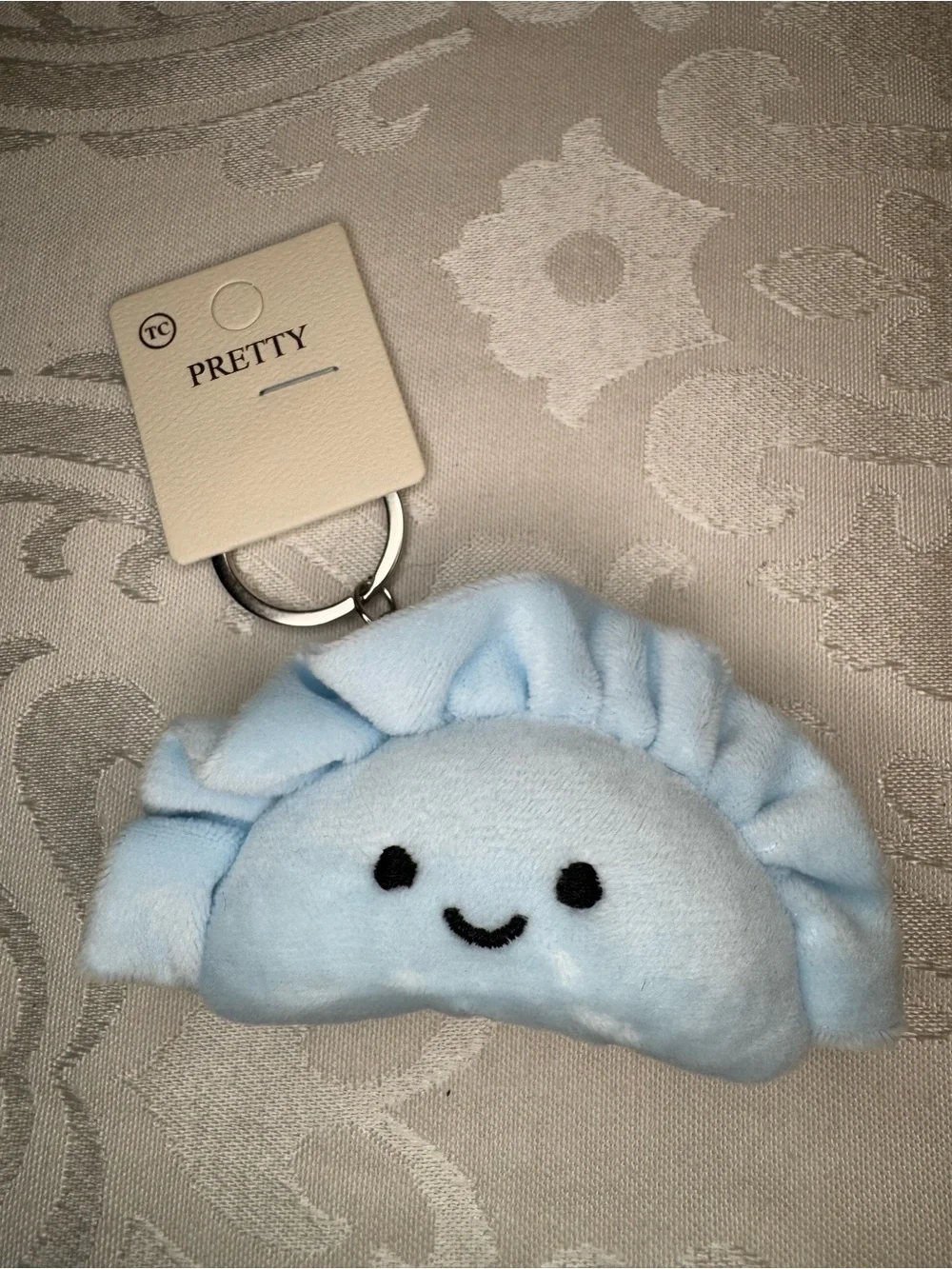 NWT Pretty Light Blue Plush Dumpling Keychain